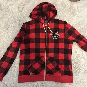 Entree Misunderstood Buffalo Plaid Graphic Hoodie Sweatshirt